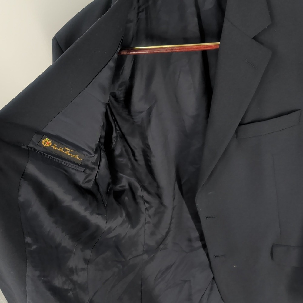Brooks Brothers Brooksease Ing Loro Piana Gold Buttons Wool Blazer Navy Blue 43L - Picture 5 of 15